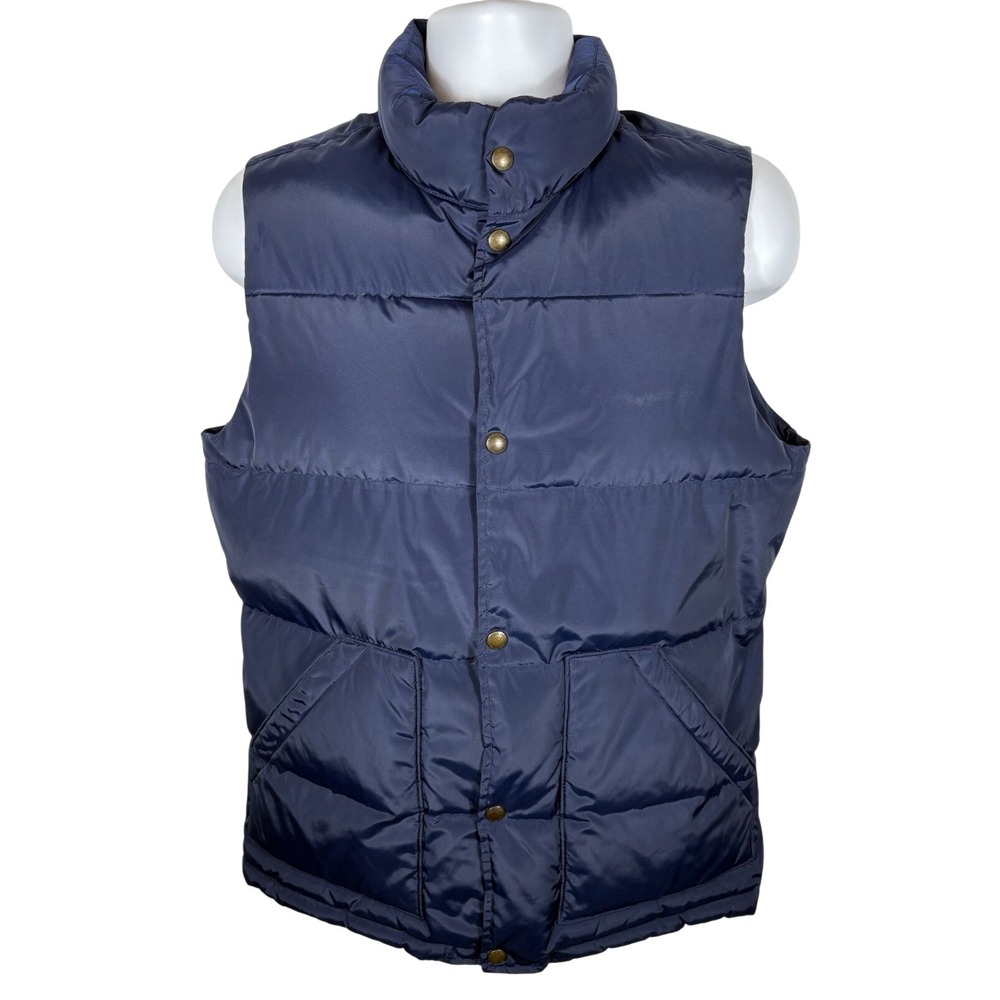 Lands' End Men's Vest Insulated 80% Down 20% Feathers Size Small Navy Blue - 978